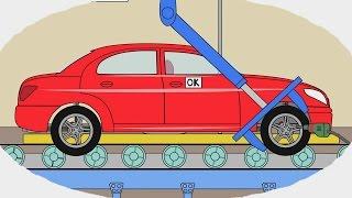 Мультик - Раскраска. Учим Цвета - Как делают легковые машины - Мультики про машинки для детей