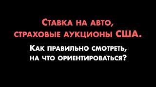 Ставка на авто, страховые аукционы США. Как правильно смотреть, на что ориентироваться?