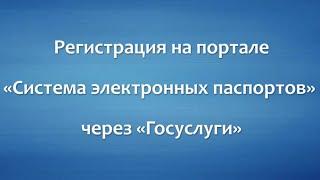 Регистрация на портале «Система электронных паспортов» через Госуслуги.