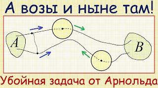 Сложная задача на движение об автомобилях и возах из книги академика Владимира Арнольда