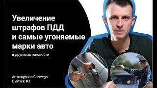 Увеличение штрафов ПДД и самые угоняемые марки авто