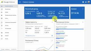 Доход с партнерской рекламной сети Google AdSens