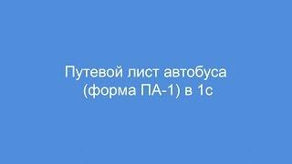 Путевой лист автобуса форма ПА-1 в 1с